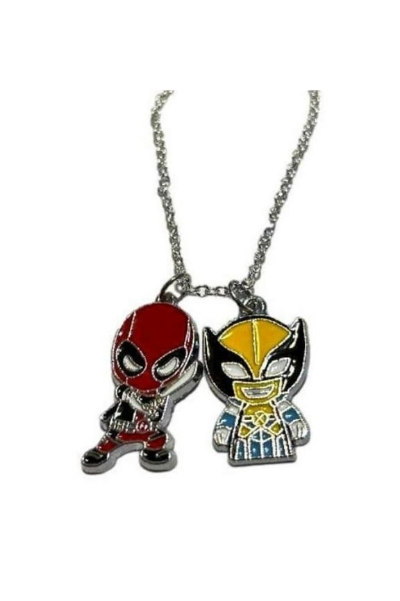 Deadpool and Wolverine Characters Together BFF 2 Pendant Necklace