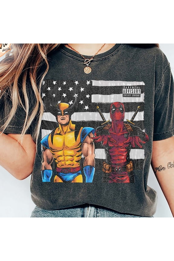 Deadpool and Wolverine Hip-Hop Stars Shirt | Comfort Colors Graphic Tee | Funny Disney Outfit for Family Trip