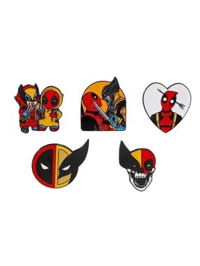 Deadpool and Wolverine Pin Set of 5 Enamel Metal Finish Pins