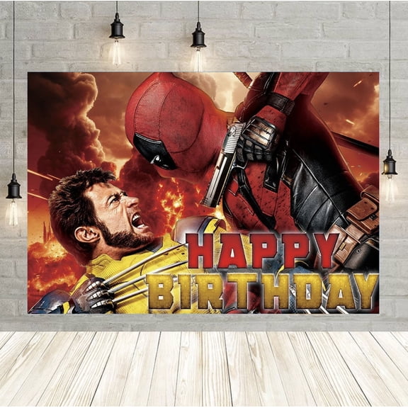 Deadpool birthday party backdrop, 60x40 inches, perfect for setting up a Wolverine-themed birthday party.