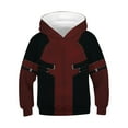 Deadpool costume Kids' Superhero Costume Hoodie Red and Black Pullover