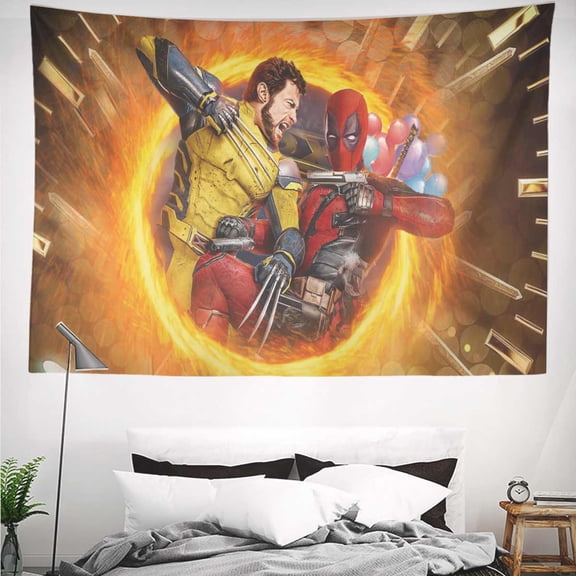 Deadpool vs Wolverine Tapestry Gift Wall Hanging Backdrop for Room Bedroom Girls Fans Background Banner Party Birthday Supplies Decor