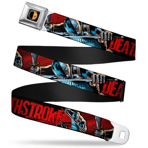 Deadstroke Logo Full Color Black Orange Red White New 52 Deathstroke Action Seatbelt Belt Standard