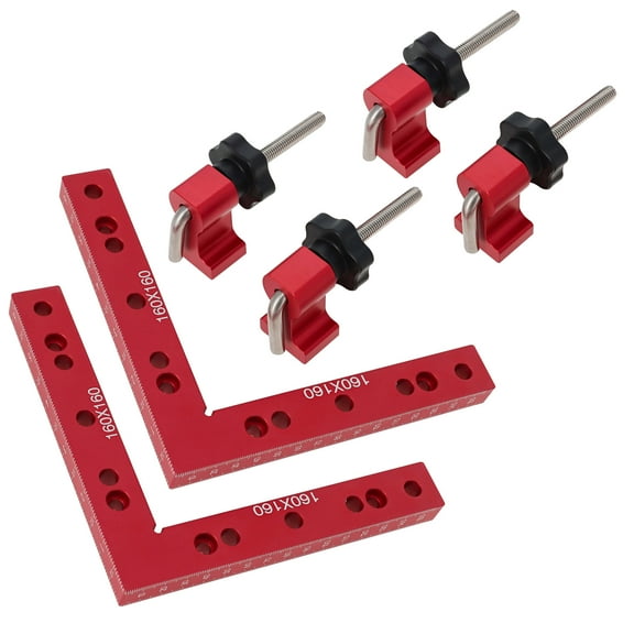Deadwood Crafted Tools 90 Degree Right Angle Clamp Set - 6.3 x 6.3in Square Corner Clamps for Woodworking Cabinent Drawer Door Making