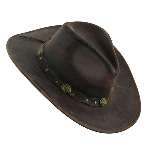 Deadwood Leather Western Cowboy Hat - XXL - Brown - Walmart.com