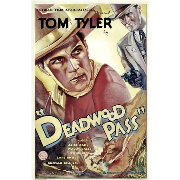 Everett Collection EVCMCDDEPAEC163H Deadwood Pass From Left - Tom Tyler Lafe Mckee 1933 Movie Poster Masterprint, 11 x 17