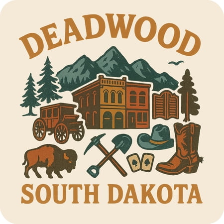 Deadwood South Dakota Keepsakes Souvenir Vinyl Sticker – Destination Travel Keepsake Collectible (3-Inches Wide)