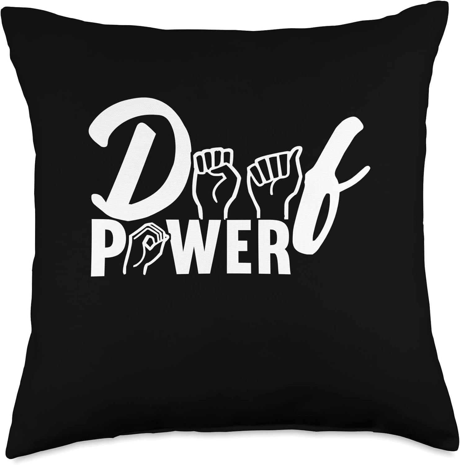 Deaf Awareness ASL American Sign Language Cotton Linen Throw Pillow Covers,18x18