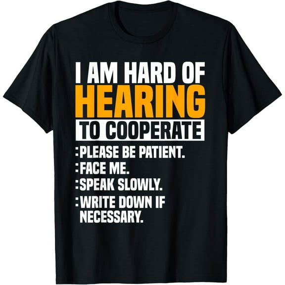 Deaf Awareness Hearing Aid Implant ASL Cooperate Please T-Shirt