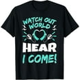 thumbnail image 1 of Deaf Awareness Hearing Aid Implant ASL T-Shirt, 1 of 5