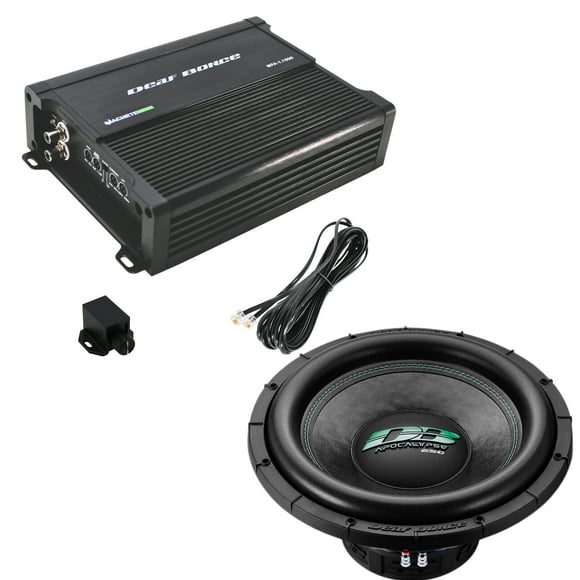 Deaf Bonce 15" 2000W 1 Ohm Subwoofer + Car Audio Bass Package Amplifier New