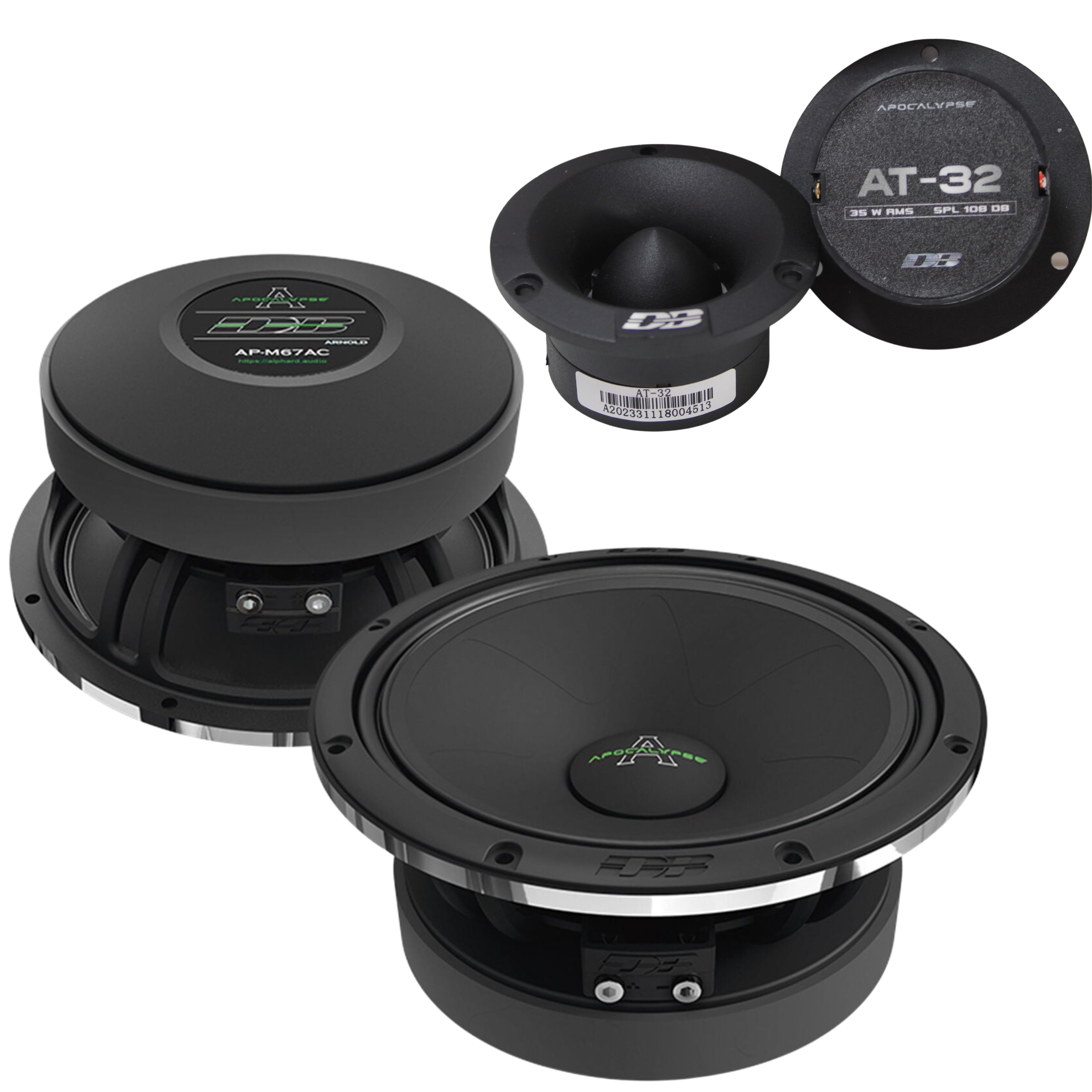 Deaf Bonce 6.5" Mid Range Speakers 600W 4 Ohm Apocalypse Series AP-M67AC Pair New