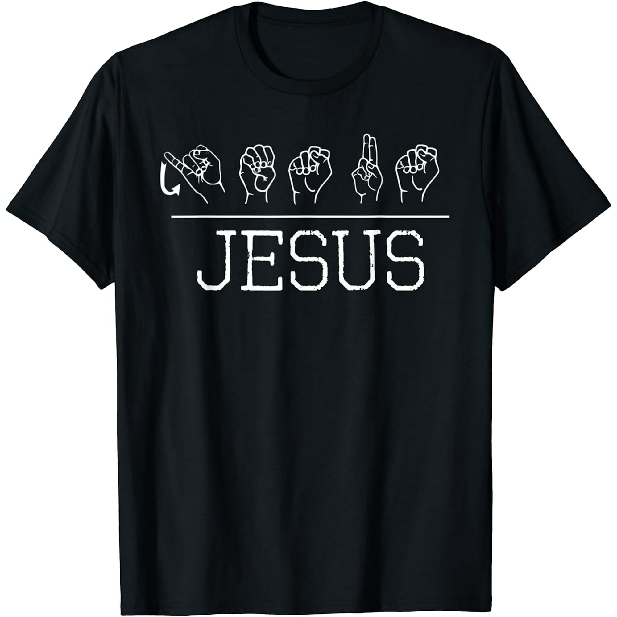 Deaf Christian Faith Name of Jesus ASL Sign Language Mens Short Sleeve