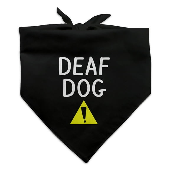 Deaf Dog Caution Dog Pet Bandana - Black