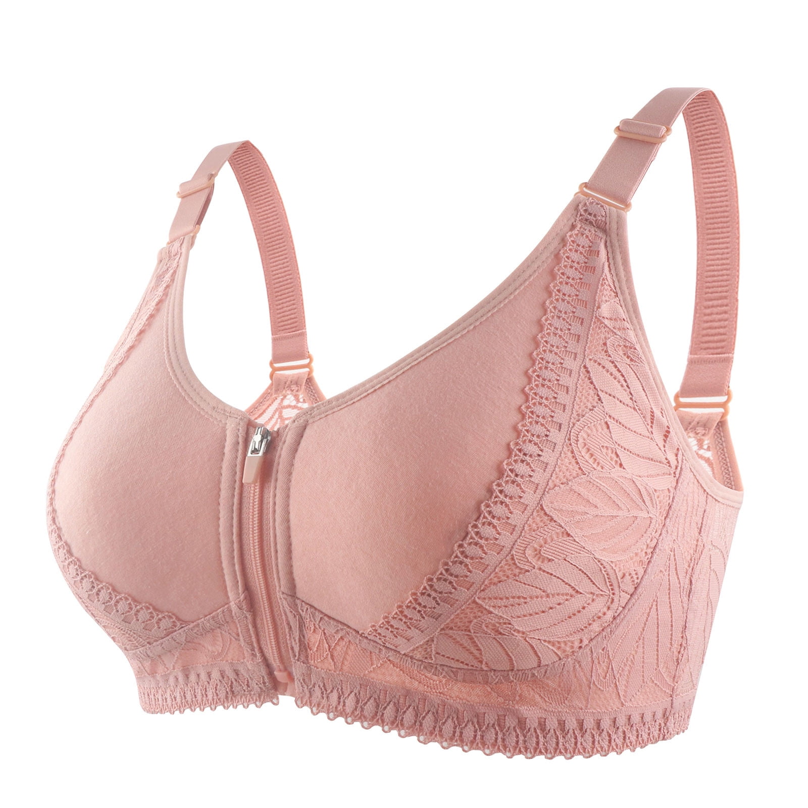 Deagia Honey Love Bras for Women Daily Casual Front Button Shaping Cup  Shoulder Strap Underwire Bra Plus Size Extra-Elastic Wirefree Tie Bralettes  Pink 42 #999 