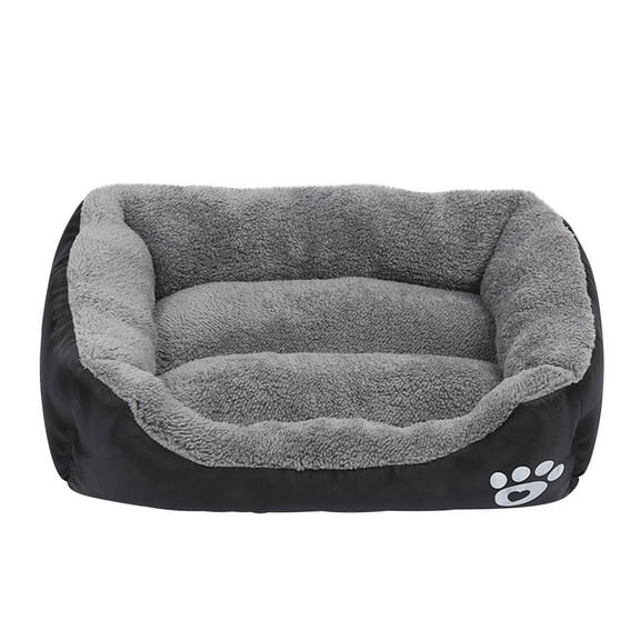 Deagia Pet Beds Foam Dog Bed for Large/Medium/Small Dogs, Winter Warm Pet Bed for Cats, Supportive Foam Pet Couch with Removable Washable Cover, Self Warming Pet Pad, Black L