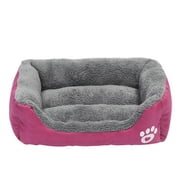 Deagia Soft Plush Warm Dog Bed for Large Medium Small Dogs/Cats, Soft Calming Sleeping Pet Cuddler with Non-slip Bottom, Removable Washable Cover, Hot Pink S