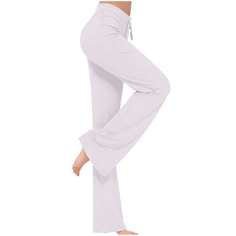 Deagia Women's Softball Pants Full Length Pants Loose High Waist Wide Leg  Pants Workout Out Leggings Casual Trousers Yoga Gym Pants Comfortable 2XL