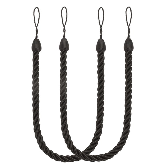 Deago 1 Pair Curtain Ropes Tiebacks Decorative Handmade Tie Backs Curtain Holdbacks Holders Cord with 2 Metal Screw Hooks for Window Sheer Drapes Indoor Outdoor