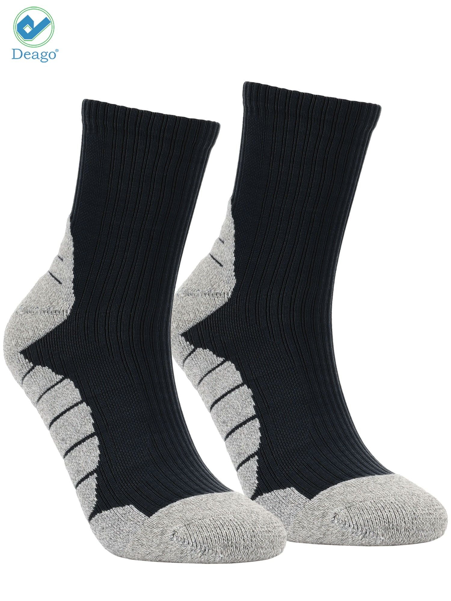Deago 1 Pairs Men's Athletic Ankle Socks Low Cut Cushioned Comfort Cotton Running Socks Size 8-12 (Black)