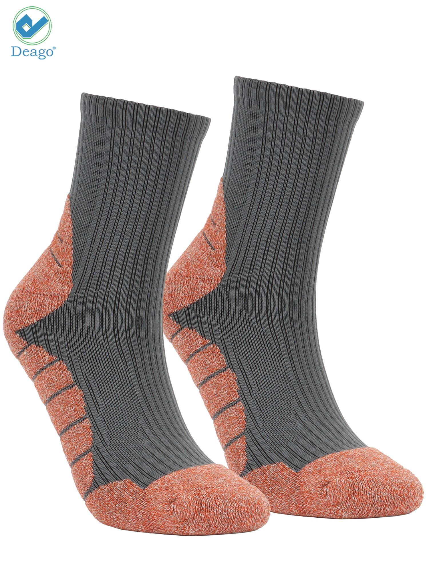 Deago 1 Pairs Men's Athletic Ankle Socks Low Cut Cushioned Comfort Cotton Running Socks Size 8-12 (Gray)