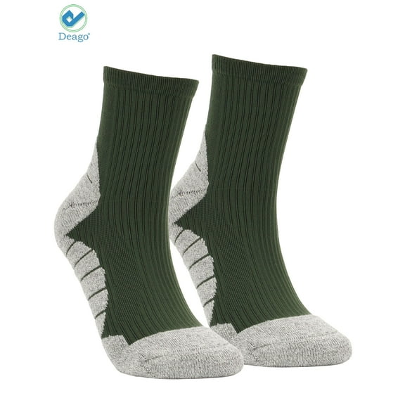 Deago 1 Pairs Men's Athletic Ankle Socks Low Cut Cushioned Comfort Cotton Running Socks Size 8-12 (Green)