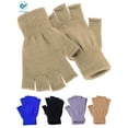 thumbnail image 1 of Deago 1 Pairs Winter Half Finger Gloves Knitted Fingerless Mittens Warm Stretchy Gloves for Men and Women (Coffee), 1 of 8
