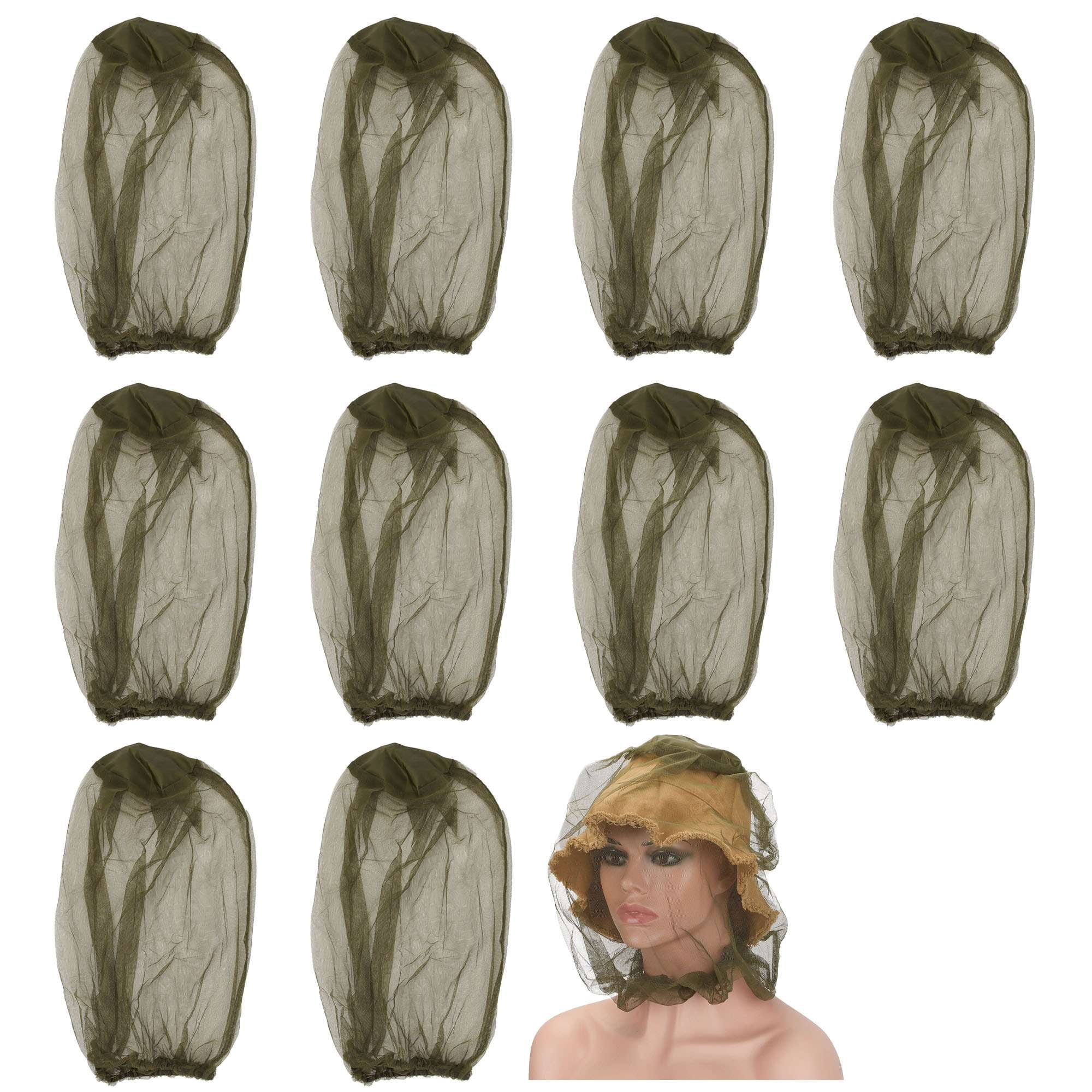 Deago 10 Pack Mosquito Head Net Face Mesh Protecting Net for Outdoor ...