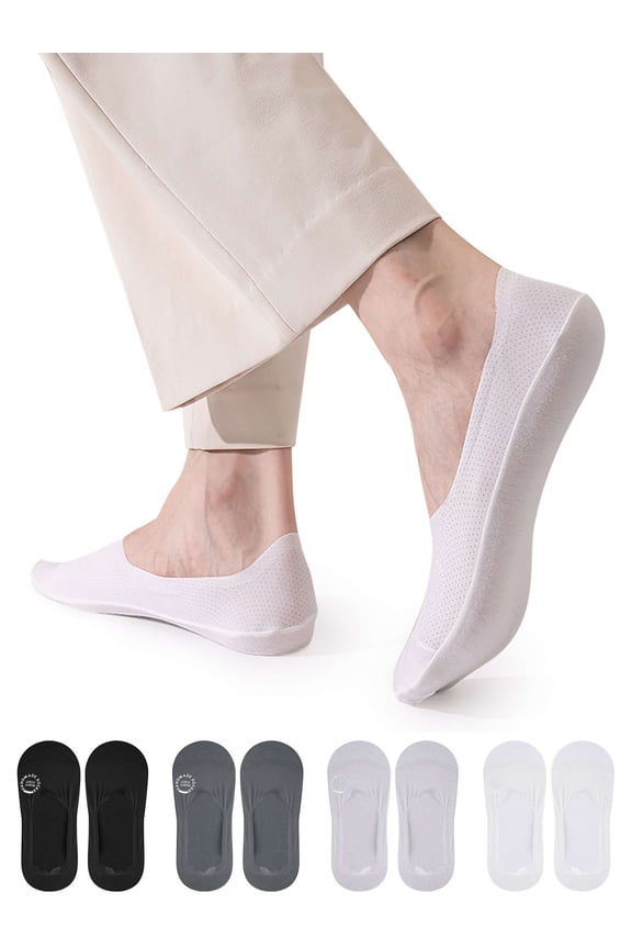 10 Pairs Mens No Show Socks Non Slip Low Cut Ankle Socks Casual Thin Invisible Socks for Flat Boat (Black)