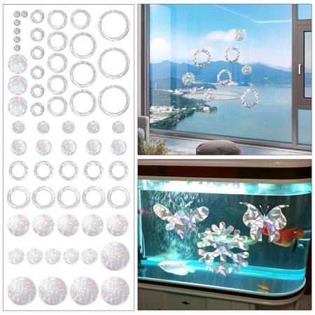 Deago 10 Pcs Ring and Circle Static Window Clings Anti Collision Window Decals for Bird Strikes, Glass Alert Stickers, Stop Birds Flying into Windows