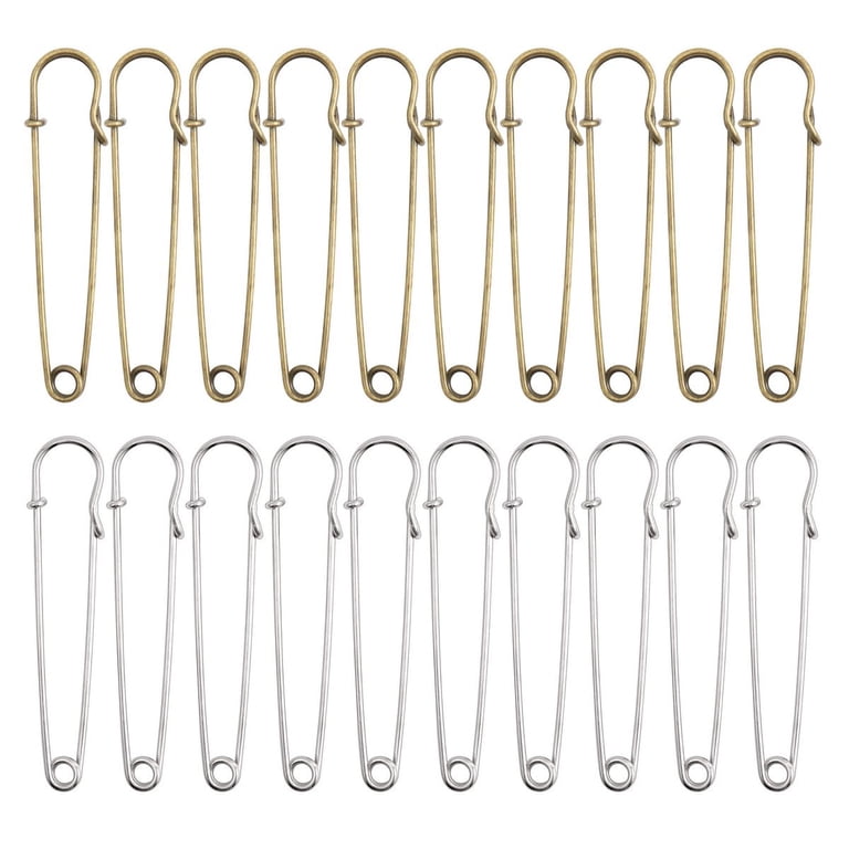 3 Inch Heavy Duty Safety Pins - 100 Pcs, Nickel-Plated Steel, Large Safety Pins For Crafts & Sewing