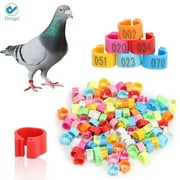 Deago 100 Pcs Bird Rings Leg Bands For Pigeon Parrot Lovebird Coturnix Quail Chicken Goose Turkey Clip Rings Number 1-100 Red