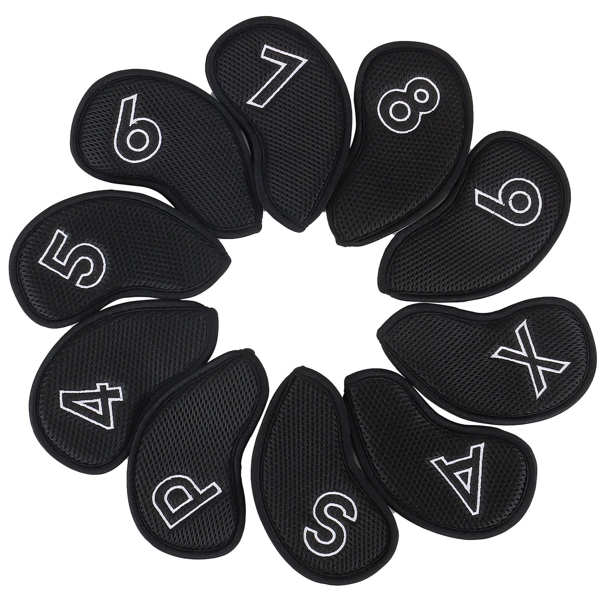 Deago 10Pcs/Pack Meshy Golf Iron Covers Set Golf Club Head Cover Fit Most Irons Callaway Ping