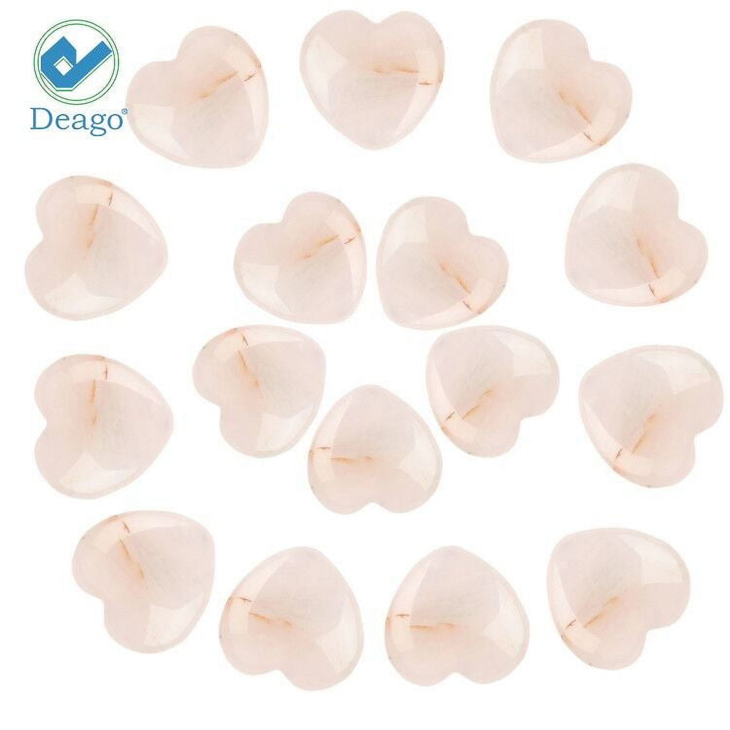 10 Pcs Heart Rose Quartz Crystals, Natural Polished Rose Quartz Stone, Heart Love Carved Healing Crystal Stone Worry Stone