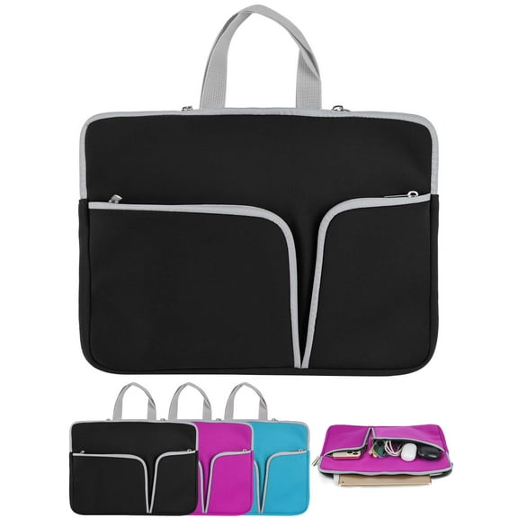 Deago 11/14/15 Inch Laptop Sleeve Bag Waterproof Protective Case with Handles, Portable Slim Computer Notebook Carrying Bag Briefcase Handbag for Men Women - Black