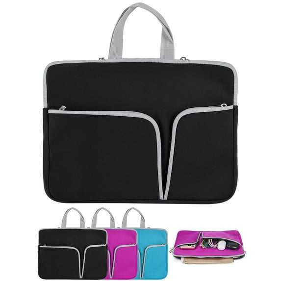 Deago 11/14/15 Inch Laptop Sleeve Bag Waterproof Protective Case with Handles, Portable Slim Computer Notebook Carrying Bag Briefcase Handbag for Men Women - Black