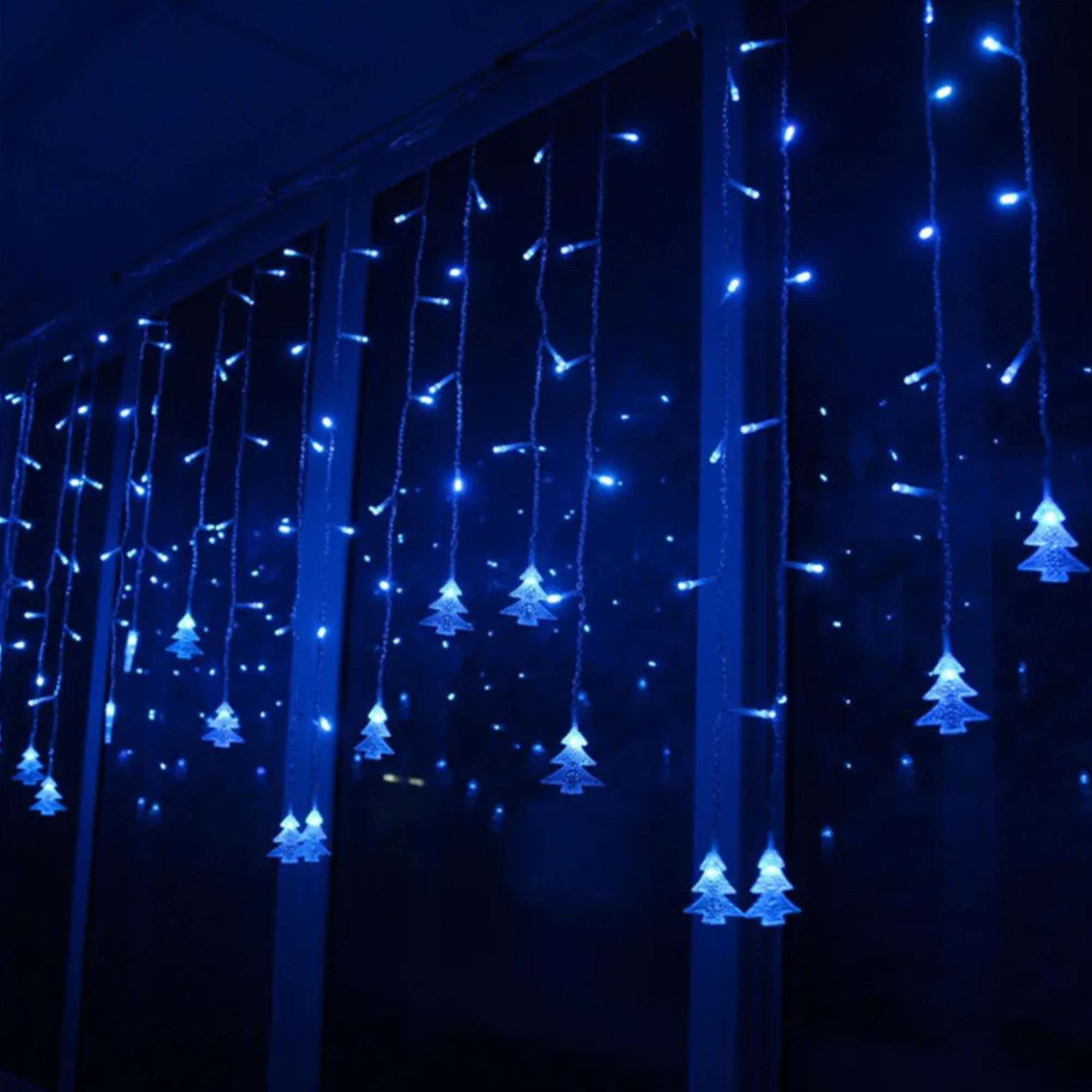 Deago 11.4 FT 96 LED Window Curtain String Lights Christmas Tree