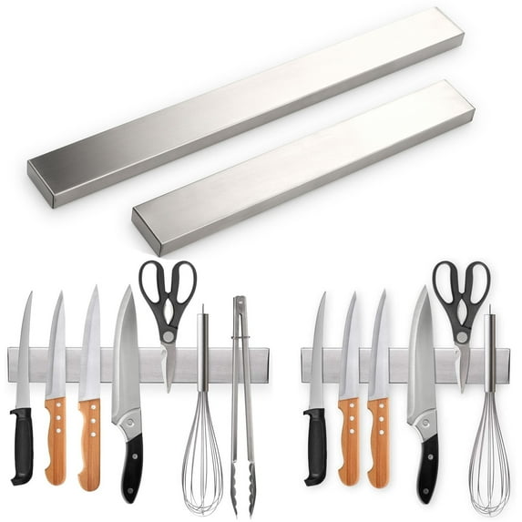 Deago 12 Inch Stainless Steel Magnetic Knife Bar with Multipurpose Use as Knife Holder, Knife Rack, Knife Strip, Kitchen Utensil Holder, Tool Holder, Home Organizer
