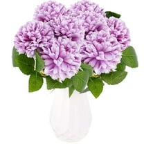 Deago 12 Pcs Artificial Chrysanthemum Ball Flowers Silk Hydrangea Bridal Wedding Bouquet for Home Garden Party Office Coffee House Decoration (Purple)