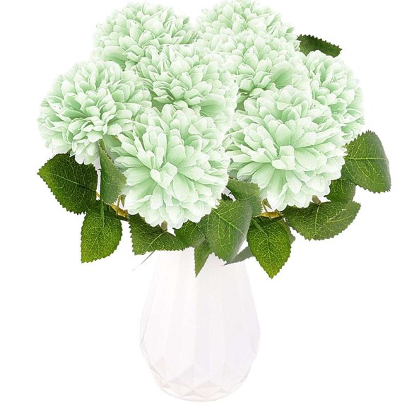 Deago 12 Pcs Artificial Chrysanthemum Ball Flowers Silk Hydrangea Bridal Wedding Bouquet for Home Garden Party Office Coffee House Decoration