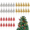 thumbnail image 1 of Deago 12 Pcs Christmas Glitter Berries Stems 7.9Inch Artificial Christmas Picks for Christmas Tree Ornaments DIY Xmas Wreath Holiday and Home Decor, Gold, 1 of 8