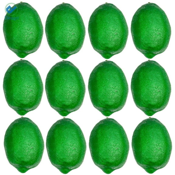 Deago 12PCS 3.7” Artificial Lemons Simulation Lifelike Big Lemons Fake Fruit for Home Kitchen Wedding Party Decor Photography Prop (Green)