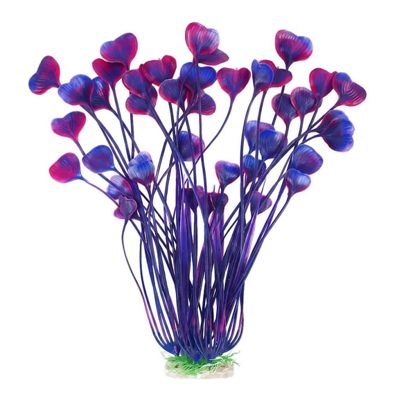 Deago 15.7 Inch Large Aquarium Plants Artificial Plastic Fish Tank Plants Decoration Ornament for Fish, Purple