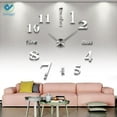 thumbnail image 1 of Deago 15.7" x 15.7" Silver Analog Round Wall Clock, 1 of 8