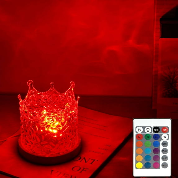 Deago 16 Colors Ocean Wave Projector Light, Water Ripple Ambient Night Light with Remote, Touch Control Aurora Projector for Bedroom,Room Decor,Kids Room (Crown)