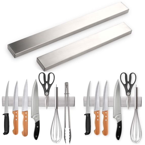 Deago 16 Inch Stainless Steel Magnetic Knife Bar with Multipurpose Use as Knife Holder, Knife Rack, Knife Strip, Kitchen Utensil Holder, Tool Holder, Home Organizer