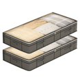 thumbnail image 1 of Deago 2 Pack Under Bed Storage Bags 90L Foldable Non-Woven Closet Storage Containers with Clear Window Reinforced Handles for Clothes, Comforters, Blankets, Bedding, 1 of 9
