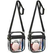 Deago 2 Pack Clear Crossbody Bag Stadium Approved with Adjustable Strap Clear Purse Bag for Concerts Sports Events Festivals
