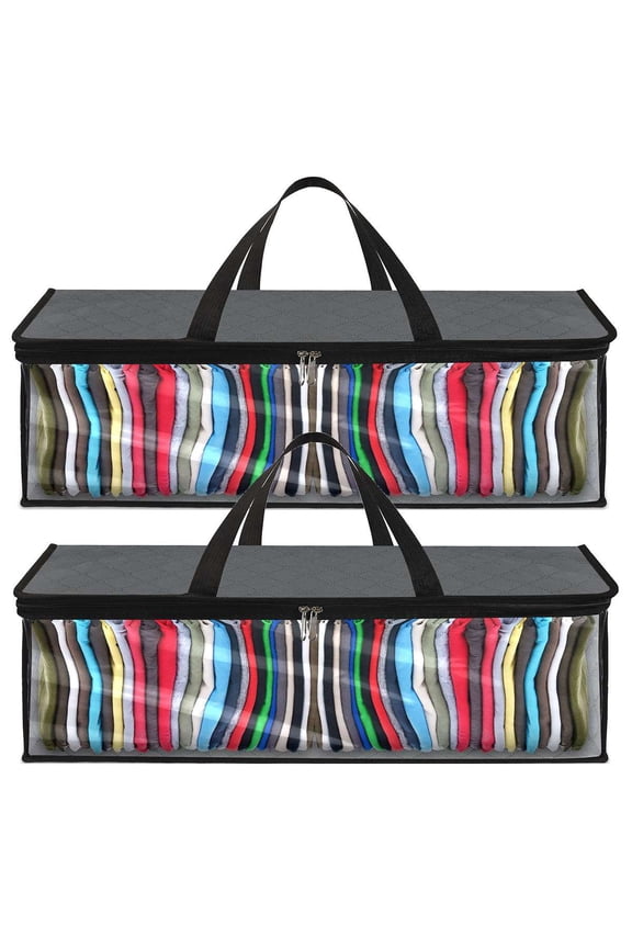 2 Pack Hat Storage Bag for Baseball Cap Organizer Clear Hat Case with Carrying Handles and Zippered Dust Proof Hat Holder (Gray)