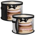 thumbnail image 1 of Deago 2 Pack Large Clear Hat Storage Boxes, Foldable Round Cowboy Hat Organizer for Closet, Wide Brims Hat Case with Carrying Handles, Hat Bag, 1 of 8